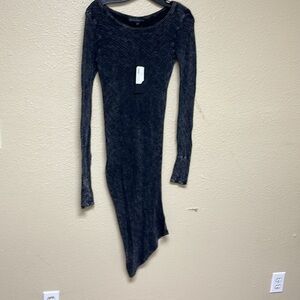 NWT Fine By Superfine Snug Dress Color Charcoal and black